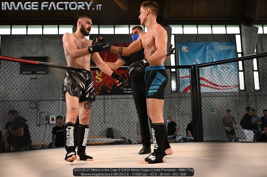 2022-05-07 Milano in the Cage 8 02434 Nikola Gogov-Costel Pomohaci - MMA 77kg